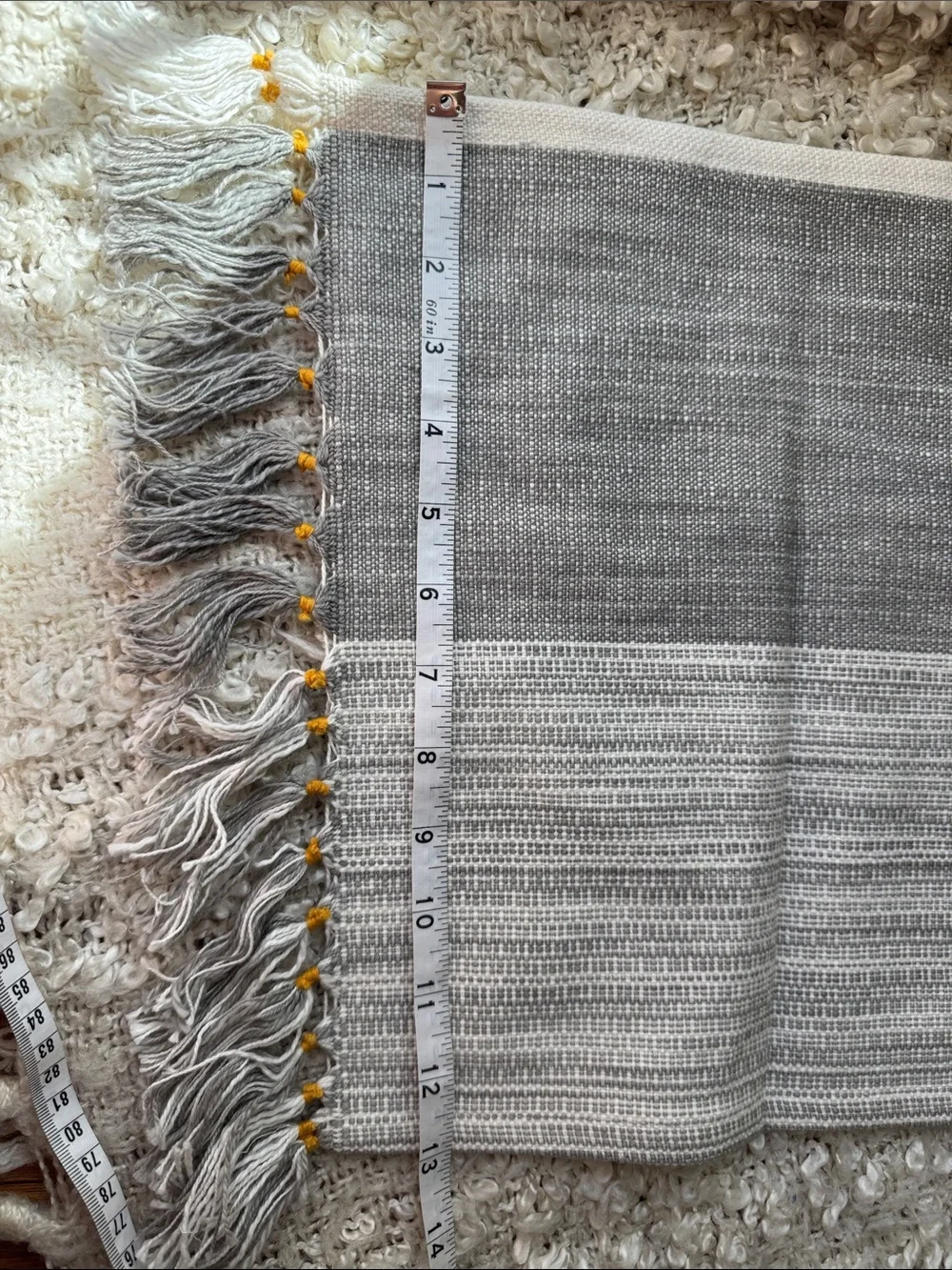 Carol & Frank NWT Set of 2 Placemats 100% Cotton Yellow and Grey
